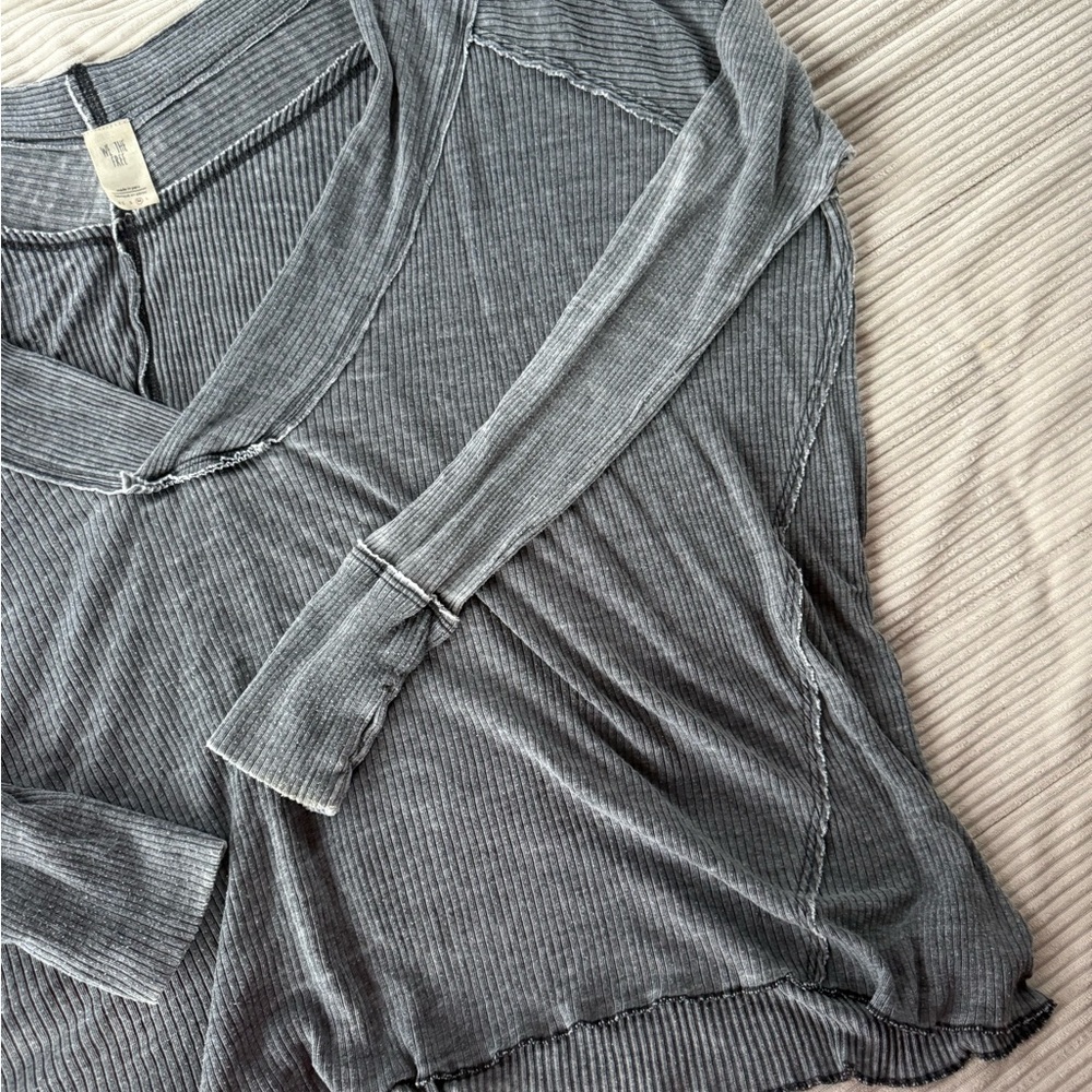 We The Free Charcoal Long Sleeve Top
